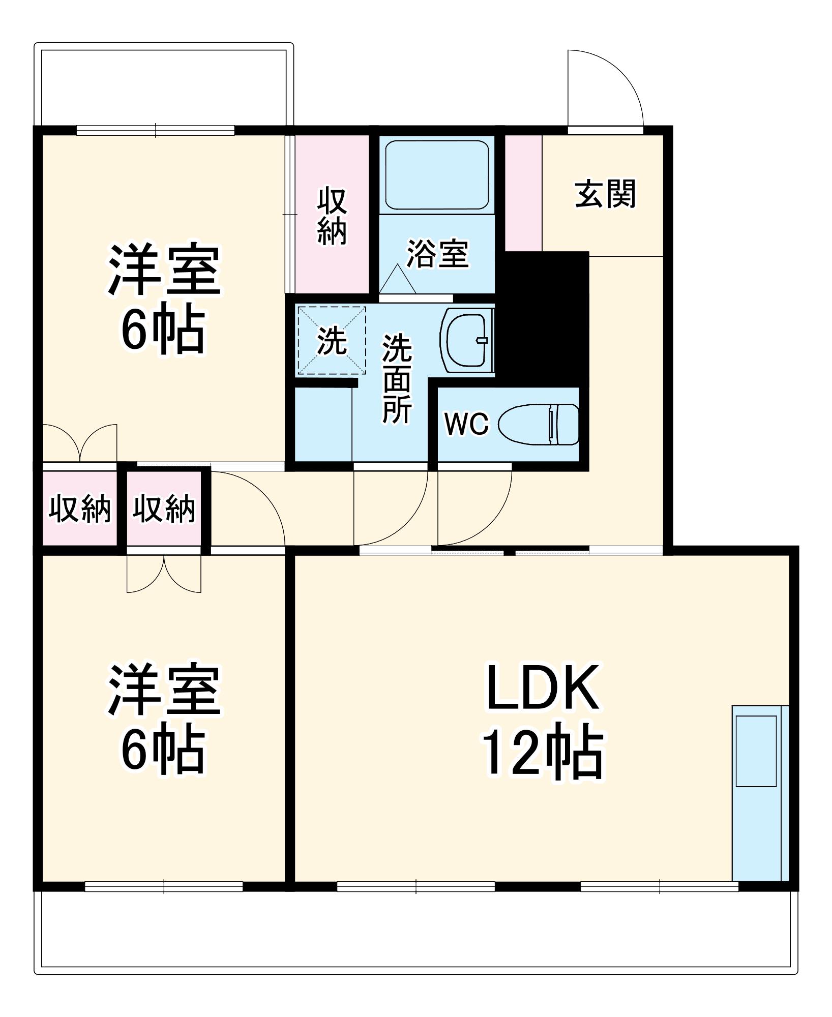 ヴェラコール(2LDK/3階)の間取り写真