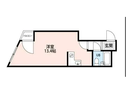 松尾ヴィラ(ワンルーム/2階)の間取り写真