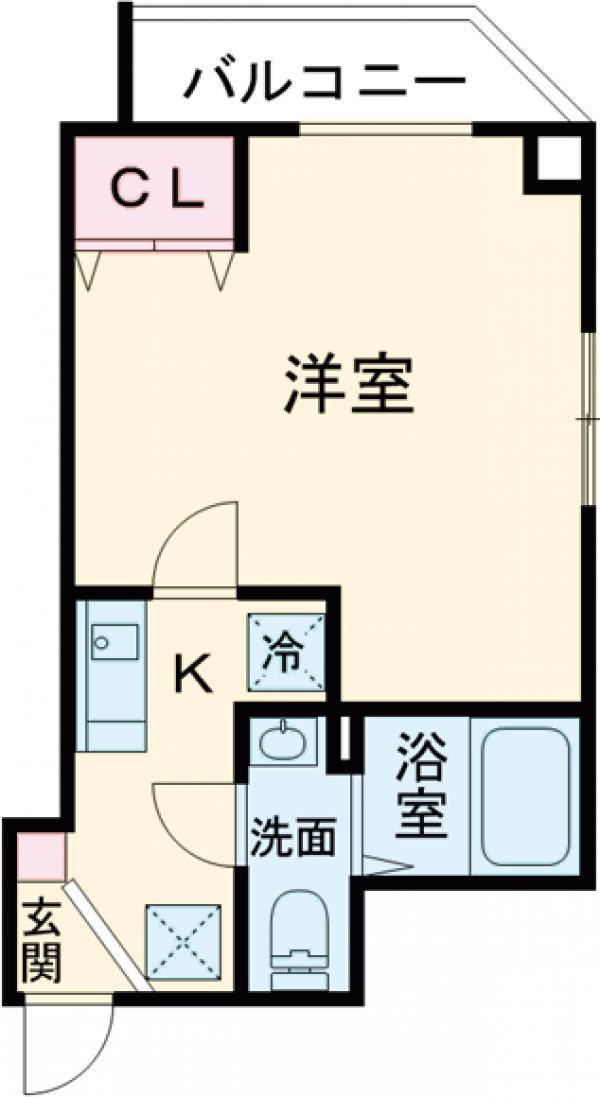 ヒルズ亀有(1K/7階)の間取り写真