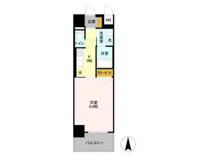フロンティア・コンフォート研究学園(1K/5階)の間取り写真