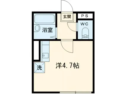 シャンテお花茶屋Ⅱ(ワンルーム/1階)の間取り写真