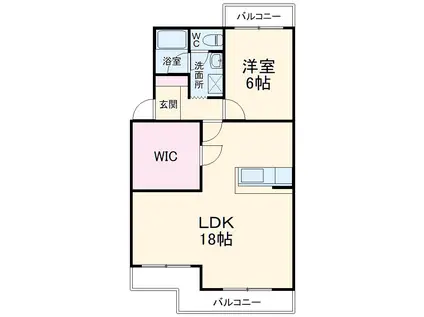 ハイクレストサンシャインⅠ(1LDK/2階)の間取り写真