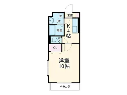 コンブリオ(1K/1階)の間取り写真