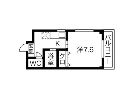 スカイハイツ戸田(1K/2階)の間取り写真