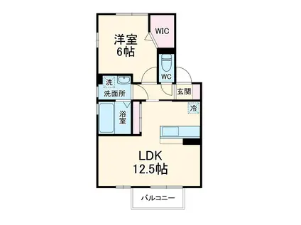 リビングタウン西大宮2(1LDK/2階)の間取り写真