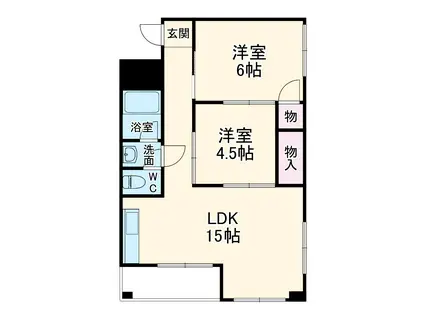 第2三鈴ビル(2LDK/1階)の間取り写真