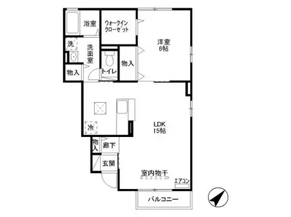 レガーロC(1LDK/1階)の間取り写真