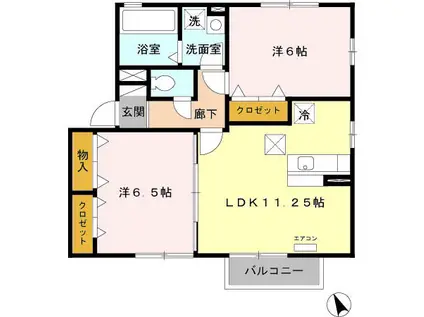 MOMOHOUSEⅡ(2LDK/1階)の間取り写真