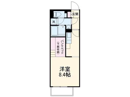 ミランダグリーン ヒルズ(ワンルーム/1階)の間取り写真