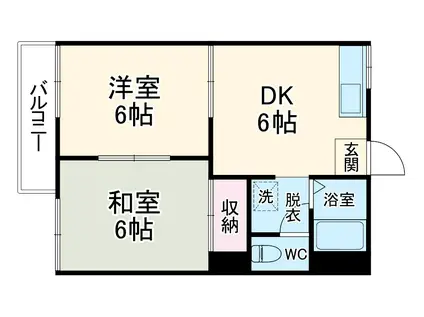 グリーンコーポ蟹江(2DK/2階)の間取り写真