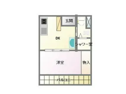 サンクレウェンズⅠ(1DK/1階)の間取り写真