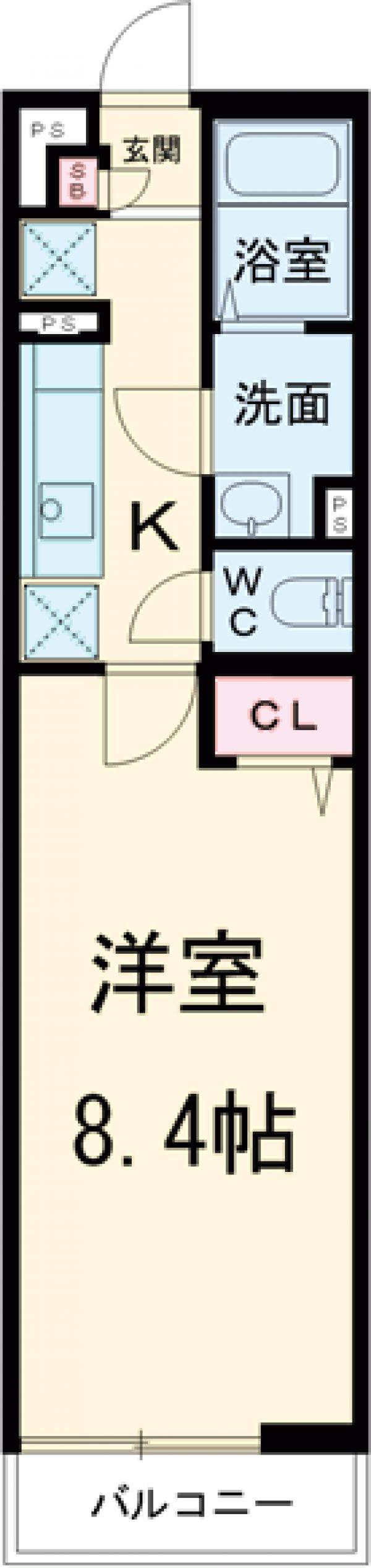 リブリ・上福岡Ⅱ(1K/2階)の間取り写真