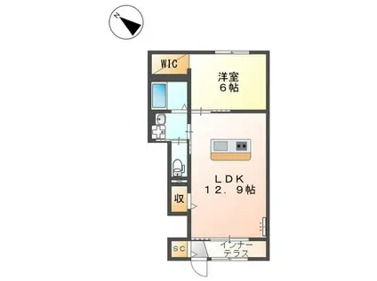 リブロ弐番館(1LDK/1階)の間取り写真