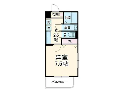 シャルマンピア(1K/3階)の間取り写真