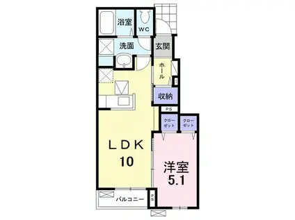 サンリットガーデンⅡ(1LDK/1階)の間取り写真