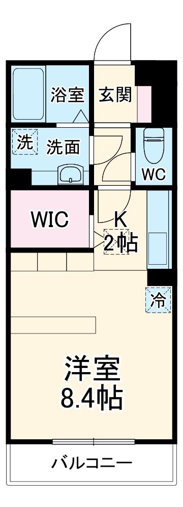 エミネンスⅡ(ワンルーム/1階)の間取り写真