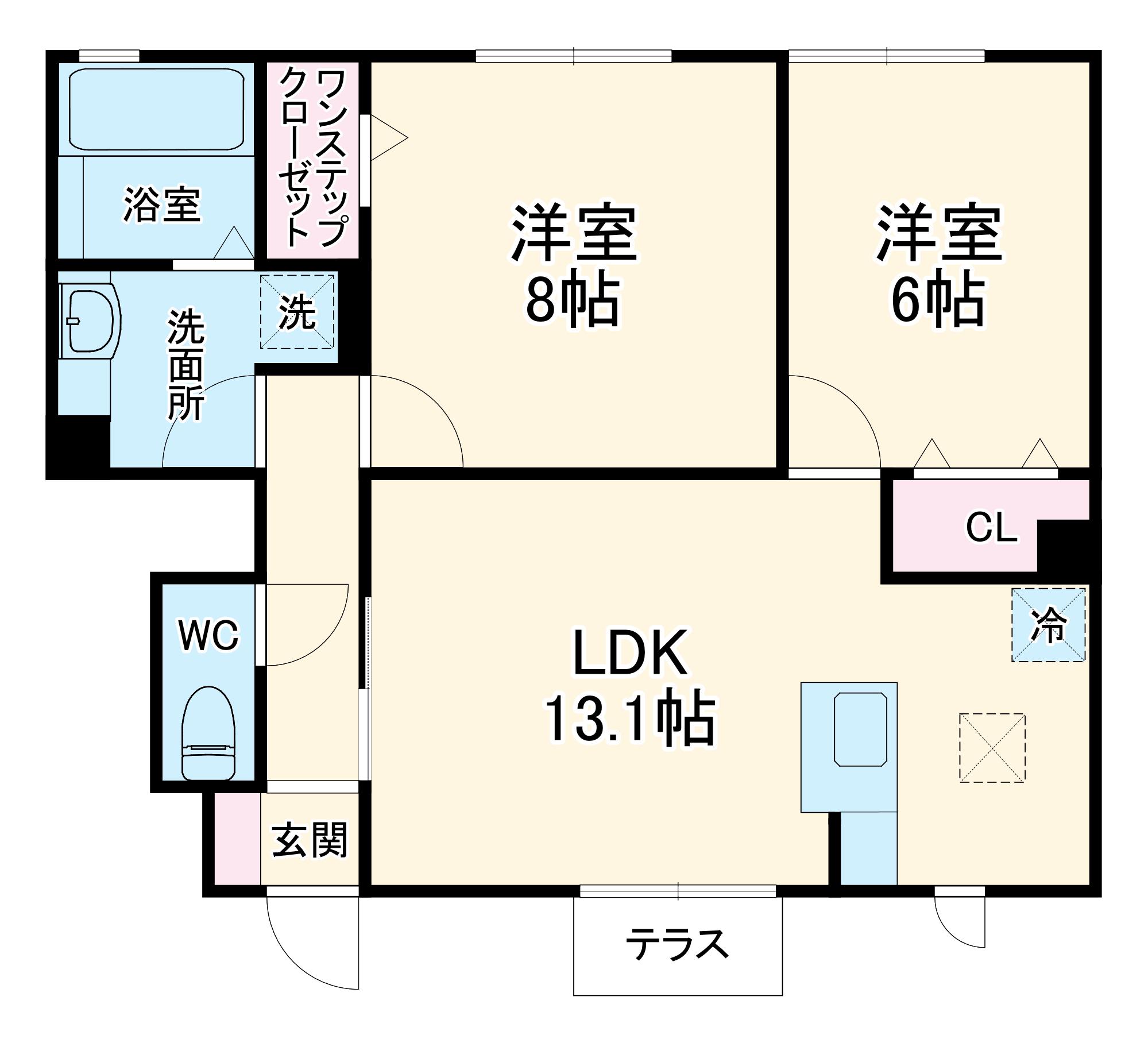 グラニューガーデン(2LDK/1階)の間取り写真