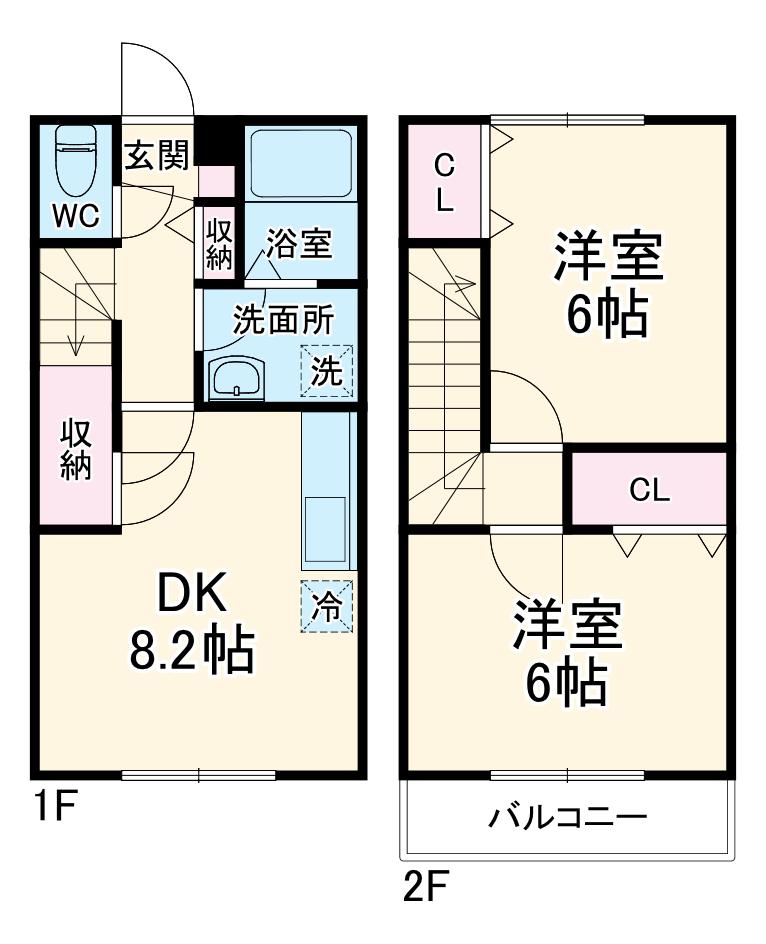 アムール金谷(2DK)の間取り写真