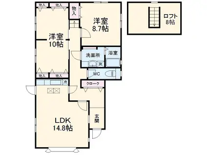 京浜東北・根岸線 大宮駅(埼玉) 徒歩23分 2階建 築33年(3LDK)の間取り写真