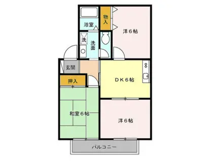 クイーンハイツⅡ(3DK/2階)の間取り写真