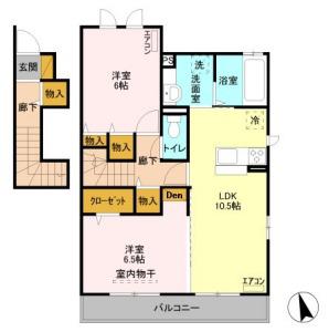 シャインアイリスⅡ(2LDK/2階)の間取り写真
