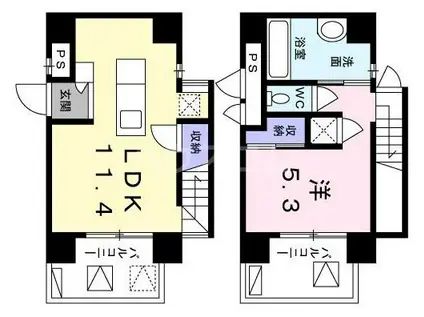 ホワイトブロッサム(1LDK/6階)の間取り写真