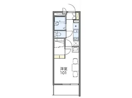 レオパレス八事(1K/3階)の間取り写真