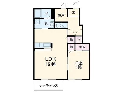 コートデューク(1LDK/1階)の間取り写真