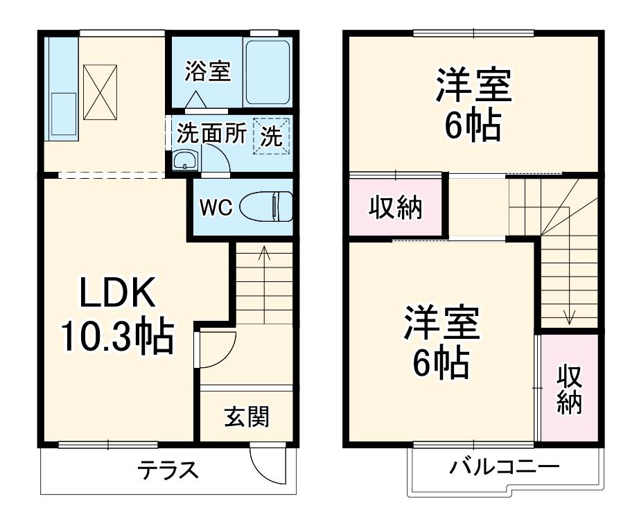 リバーサイドⅡ(2LDK)の間取り写真