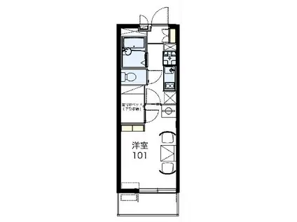 レオパレスディアコートF(1K/3階)の間取り写真