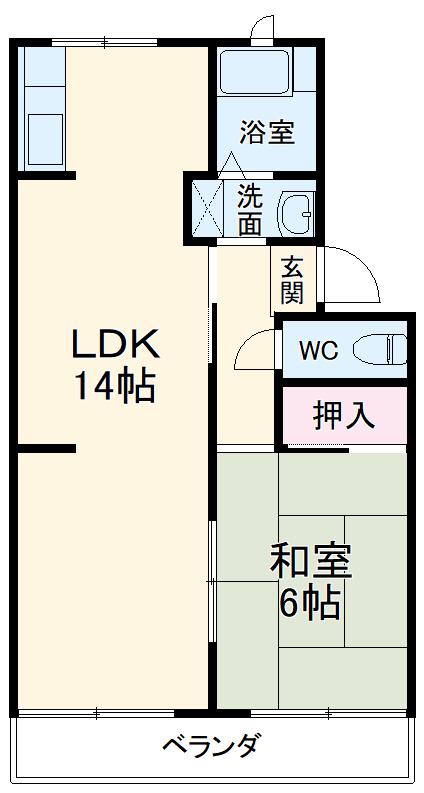 コーポ春日(1LDK/2階)の間取り写真