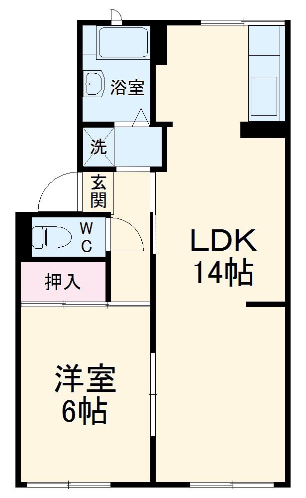 コーポ春日(1LDK/2階)の間取り写真