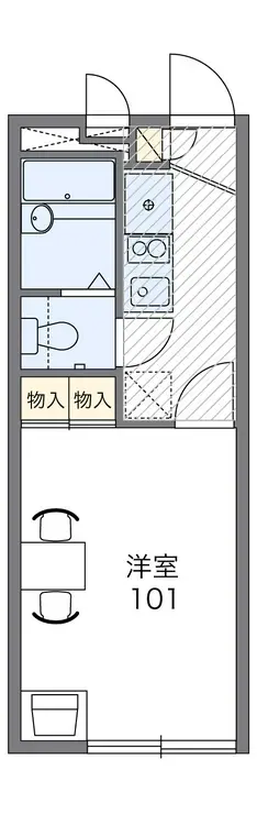 レオパレス鍵 2階階 間取り