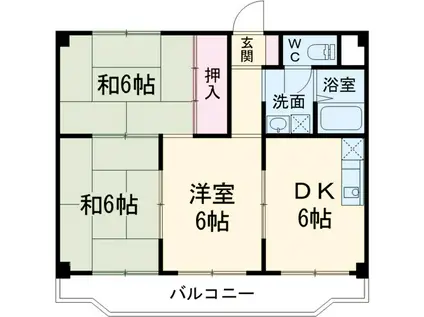 サンハイツふじ(3DK/1階)の間取り写真