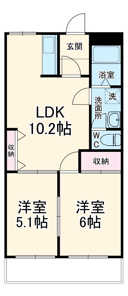 エクセレンスガーデンⅡ(2LDK/1階)の間取り写真