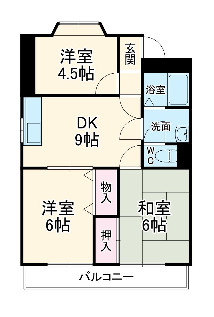 メゾンアサヒ2(3DK/3階)の間取り写真