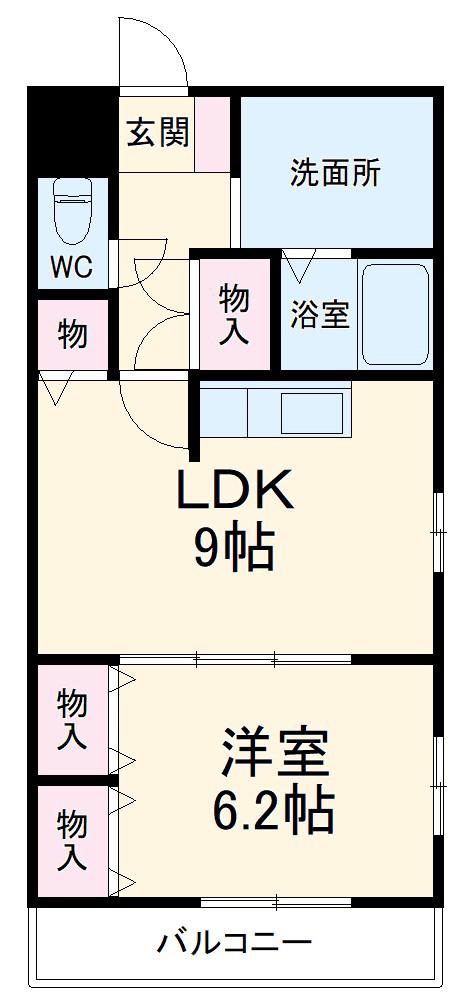 ベイサイドアベニュー(1LDK/3階)の間取り写真