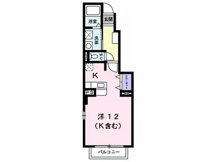 ヴィラ・ジャスティスⅢ(ワンルーム/1階)の間取り写真