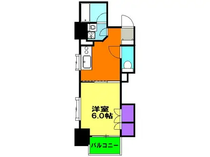 静岡常磐町エンブルコート(1K/3階)の間取り写真