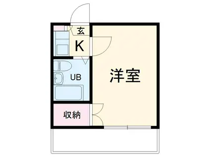 月会町レジデンス(1K/1階)の間取り写真