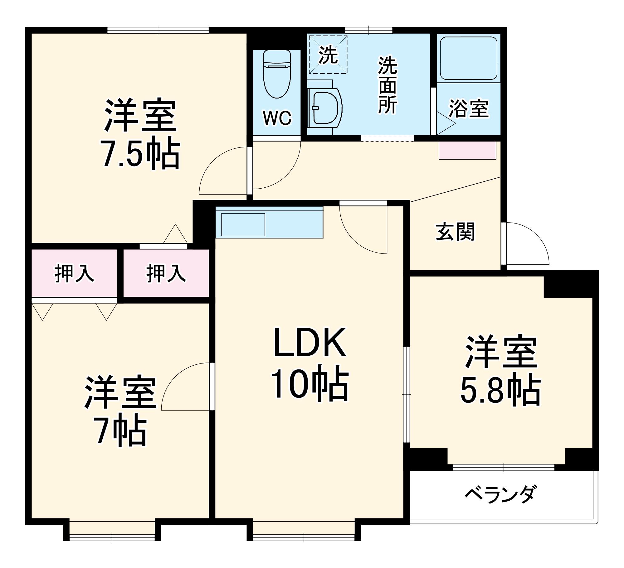 SUPREME MATSUNO(3LDK/2階)の間取り写真