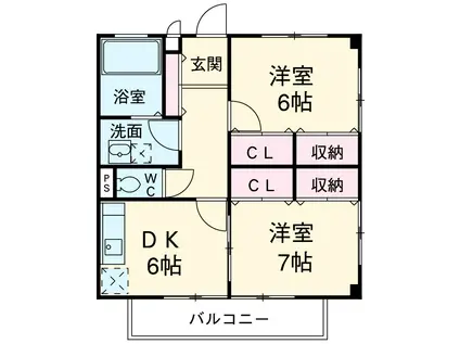 ステージMSI(2DK/2階)の間取り写真