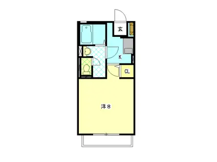 コーストヴィレッジⅠ(1K/2階)の間取り写真