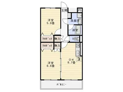 グランデハヴィーナ(2DK/3階)の間取り写真