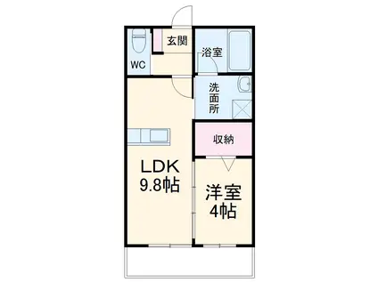 リバブル新通(1LDK/2階)の間取り写真