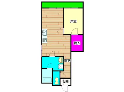 双葉マンション(1LDK/2階)の間取り写真