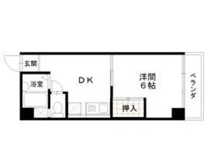 コアパレス安西(1DK/3階)の間取り写真