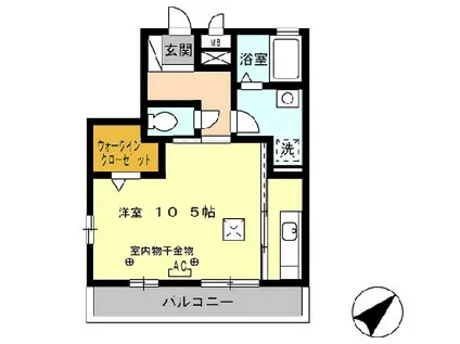 アバンサール(ワンルーム/1階)の間取り写真