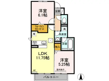 エンジェルコート(2LDK/1階)の間取り写真