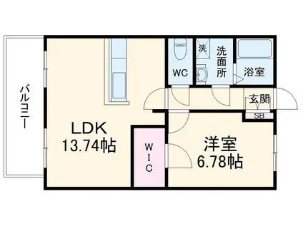 サウスコート(1LDK/3階)の間取り写真